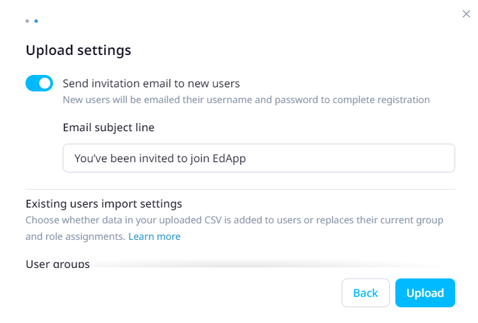 Managing users via CSV