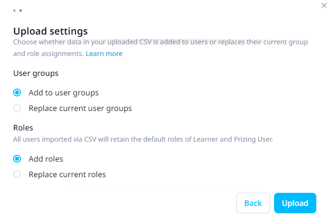 Managing users via CSV