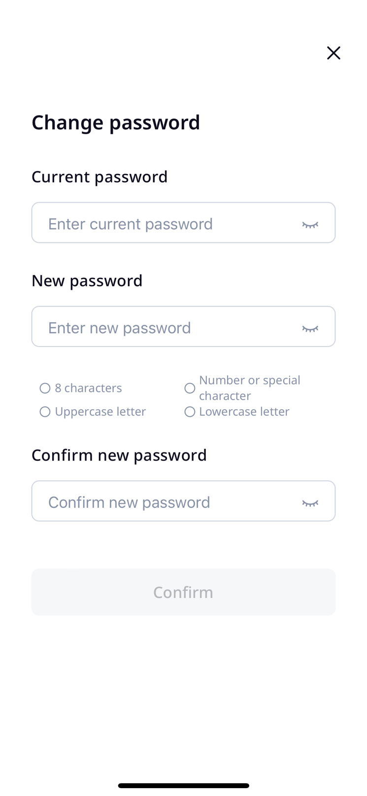 How do I change my password on the learner's app?