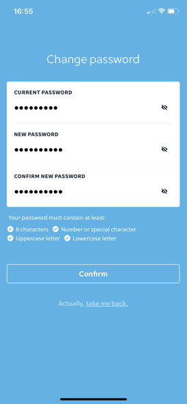 How do I change my password on the learner's app?