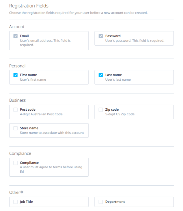 Registration Fields 1