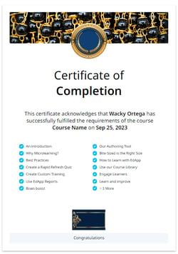 Sample Custom Certificate